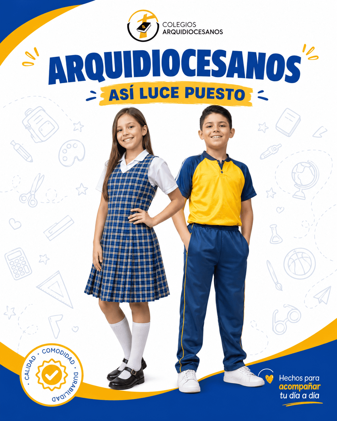 Estudiantes con uniformes de Colegios Arquidiocesanos